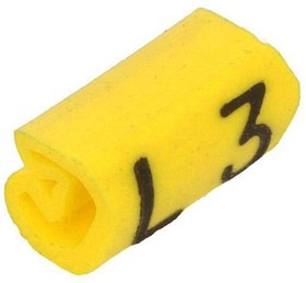 0252111730, Маркер для проводов и кабеля; 1,3-3мм; ПВХ; желтый; сквозной