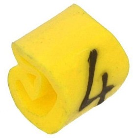 0252111514, Маркер для проводов и кабеля; 1,3-3мм; ПВХ; желтый; сквозной