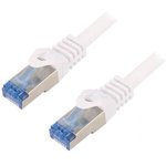 CQ3041S, Patch cord; S/FTP; 6a; stranded; Cu; LSZH; white; 1.5m; 27AWG