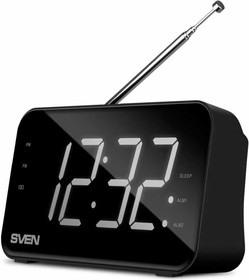 АС SRP-100, черный (2 Вт,FM,LED- дисплей,встроенные часы и будильник, встроенный аккумулятор) SV-020651, Sven | купить в розницу и оптом