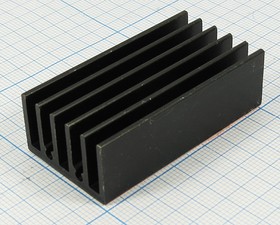 Охладитель (радиатор охлаждения) 50x 26x 16, тип F19, аллюминий, BLA068-50, черный