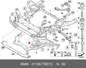 Фото 1/5 Сайлентблок переднего нижнего рычага BMW 31 10 6 778 015