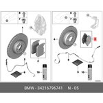 34216796741, Колодки тормозные дисковые BMW 5-Serie (F10/F11)/X3(F25) all 10-  задние