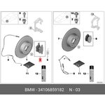 34 10 6 859 182, 34 10 6 859 182_колодки дисковые передние!\ BMW X3 F25 3.0/2.0D 10