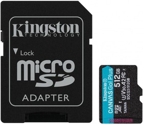 Фото 1/3 Флеш карта microSDXC 512GB Kingston SDCG3/512GB Canvas Go! Plus + adapter