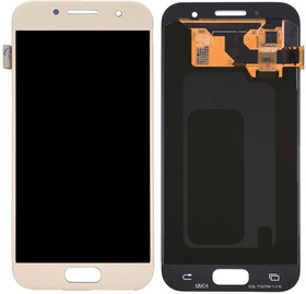 Дисплей (экран) в сборе с тачскрином для Samsung Galaxy A3 (2017) SM-A320F золотистый (TFT-совместимый)