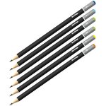 Набор чернографитных карандашей 6 шт, 2H-2B, заточенные, картонная упаковка BS01206