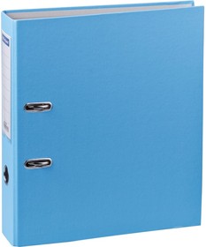 Фото 1/5 Папка-регистратор 70 мм, бумвинил, с карманом на корешке, голубая 289634