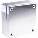 Unpainted Stainless Steel Terminal Box, IP66, 200 x 200 x 80mm
