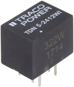 Фото 1/2 TDN 5-2412WI, Isolated DC/DC Converters - Through Hole 9-36Vin 12Vout 420mA 5W Iso DIP