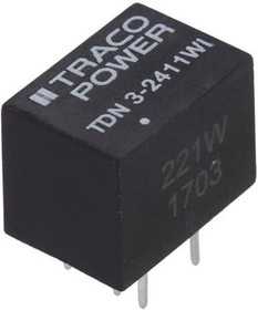 Фото 1/3 TDN 3-2411WI, Isolated DC/DC Converters - Through Hole 9-36Vin 5Vout 600mA 3W Iso DIP