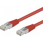 50151, Patch cord; F/UTP; 5e; stranded; CCA; PVC; red; 1m; 26AWG; shielded