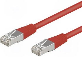 Фото 1/2 68620, Patch cord; F/UTP; 5e; stranded; CCA; PVC; red; 0.25m; 26AWG