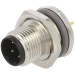 T4140512041-000, Circular Metric Connectors M12 REAR MOUNTING MALE D CODE 4P