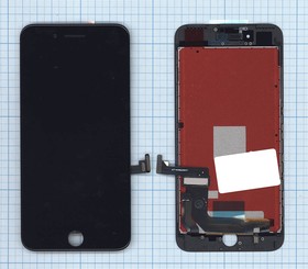 Дисплей (экран) в сборе с тачскрином для Apple iPhone 7 Plus с рамкой черный AAA