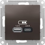Systeme Electric AtlasDesign Мокко USB A+С, 5В/2,4А, 2х5В/1,2А, механизм