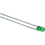 L-7104GD-5V, Светодиод 3мм/зеленый/568нм/8- 20мкд/40°/встроенный резистор/5в