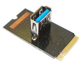 Фото 1/3 Адаптер Open-Dev Open-Dev M2-PCI-E-RISER Переходник с разъёма M2 (NGFF) на разъём райзера USB 3.0. Длина 42мм
