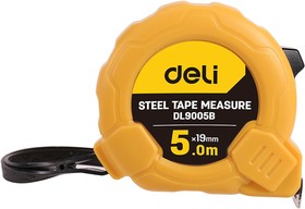 Фото 1/6 Измерительный и разметочный инструмент Deli Рулетка Deli DL9005B 5м*19мм, метрическая, ударопрочный корпус