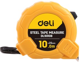 Фото 1/5 Измерительный и разметочный инструмент Deli Рулетка Deli DL9010B 10м*25мм, метрическая, ударопрочный корпус