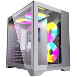 Powercase Vision Micro, White, Tempered Glass, 4х 120mm 5-color fan, белый ...