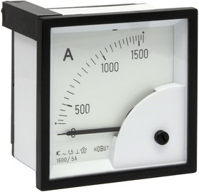 D72SD5A/0-1600A, D72SD Analogue Panel Ammeter 0/1600A For 1600/5A CT AC, 72mm x 72mm Moving Iron