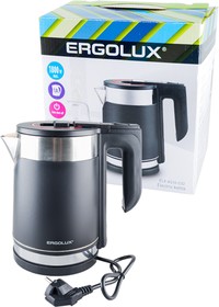 ERGOLUX ELX-KS10-C02 электрический, черный с нерж. сталью, Чайник