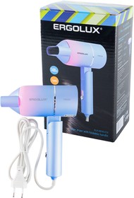 ERGOLUX ELX-HD10-C13 фен со складной ручкой, голубой с розовым, Фен