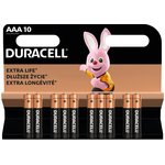 Батарейки Duracell 1027788 ААА алкалиновые 1,5v 10 шт. LR03-10BL BASIC