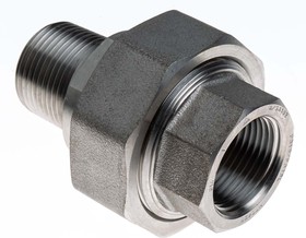 Фото 1/4 Stainless Steel Pipe Fitting, Straight Octagon Union, Male R 1in x Female Rc 1in