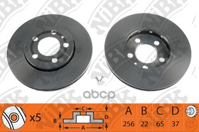 Фото 1/6 RN1082, Диск тормозной VW Golf 4,5 AUDI A2,A3 SKODA Fabia,Octavia передний (1шт.) NIBK