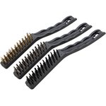 74863, Набор щеток, 3 шт., металлические с пластмассовой ручкой, большие
