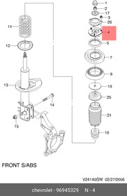 96945329, Опора амортизатора Chevrolet Epica 2006-2012 Chevrolet Evanda 2004-2006