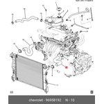 Шланг системы охлаждения GM GENERAL MOTORS 96958192