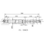 gf-1178, Пружина газовая капота VW Golf IV 97- Bora 98-