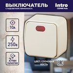 3-102-02 Intro Выключатель с подсветкой, 10А-250В, IP20, ОУ, Polo, сл.кость