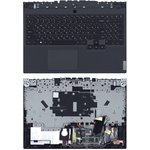 Клавиатура (топ-панель) для ноутбука Lenovo Legion 5-15IMH05H черная с черным ...