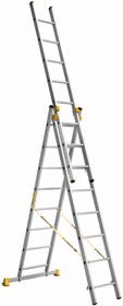 Алюминиевая трехсекционная профессиональная лестница P3 9308, Алюмет | купить в розницу и оптом