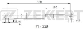 GF-2518, Пружина газовая багажника Kia Picanto 04-