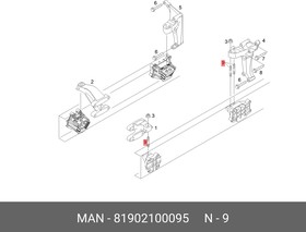 81902100095, Штифт установочный выпускного коллектора M18X1,5X80MK-10.9