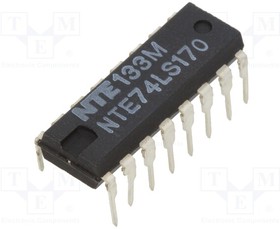Фото 1/2 NTE74LS170, Low Power Schottky 4-by-4 Shift Register W/open Collector Output 16-lead DIP