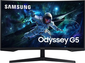 Монитор Samsung 27" Odyssey G5 S27CG550EI черный VA LED 1ms 16:9 HDMI матовая 300cd 178гр/178гр 2560x1440 165Hz FreeSync DP Quad 2K (1440p) | купить в розницу и оптом