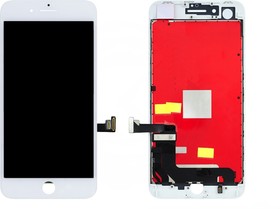 Фото 1/2 Дисплей (экран) в сборе с тачскрином для iPhone 8 Plus белый с рамкой
