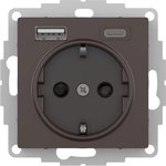 Systeme Electric AtlasDesign Мокко Розетка 16А с USB A+C (5В/2,4А/3 А, 2х5В/1,5А), мех