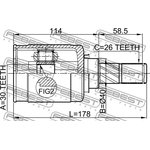 0211-J1016LH, Шрус внутренний левый 30x40x26