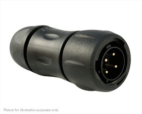 Фото 1/7 UTS6JC124PSCR, Circular Connector, 4 Contacts, Cable Mount, Socket, Male, IP68, IP69K, UTS Series
