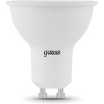 Лампа светодиодная Gauss Black 5Вт цок.:GU10 рефлек. 220B 3000K св.свеч.бел.теп ...