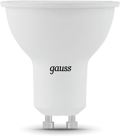 Фото 1/6 Лампа светодиодная Gauss Black 5Вт цок.:GU10 рефлек. 220B 3000K св.свеч.бел.теп. MR16 (упак.:10шт) (101506105)
