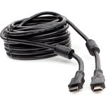 Кабель HDMI Cablexpert CCF2-HDMI4-15M, 19M/19M, v2.0, медь, позол.разъемы, экран, 2 фер.кольца, 15м, черный, пакет