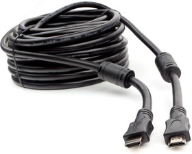 Фото 1/4 Кабель HDMI Cablexpert CCF2-HDMI4-15M, 19M/19M, v2.0, медь, позол.разъемы, экран, 2 фер.кольца, 15м, черный, пакет